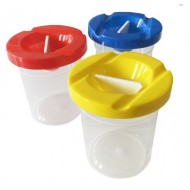 Brush washing cup with lid